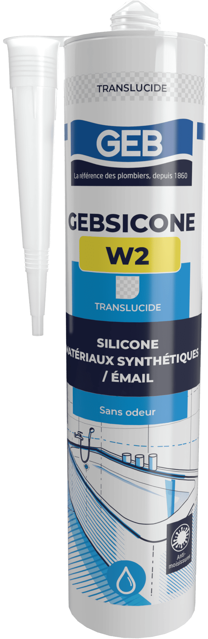 mastic silicone gebsicone W2 translucide - 310 ml