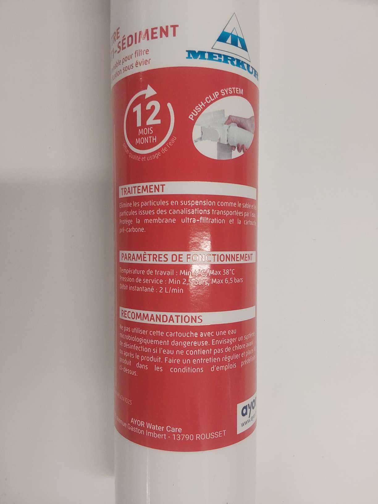 Cartouche anti-sdiment