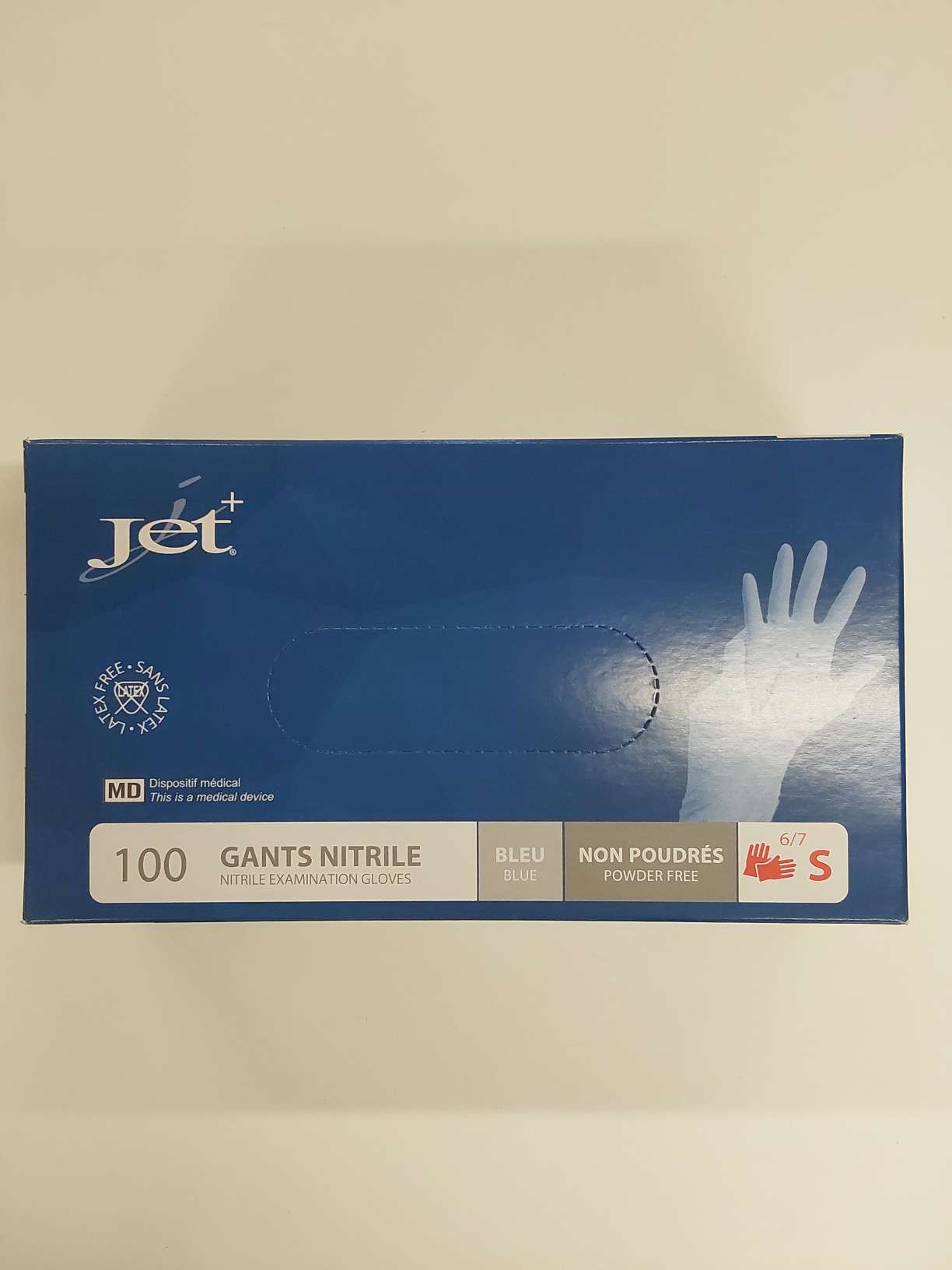 Gant de protection nitrile bleu non poudr S (6/7)