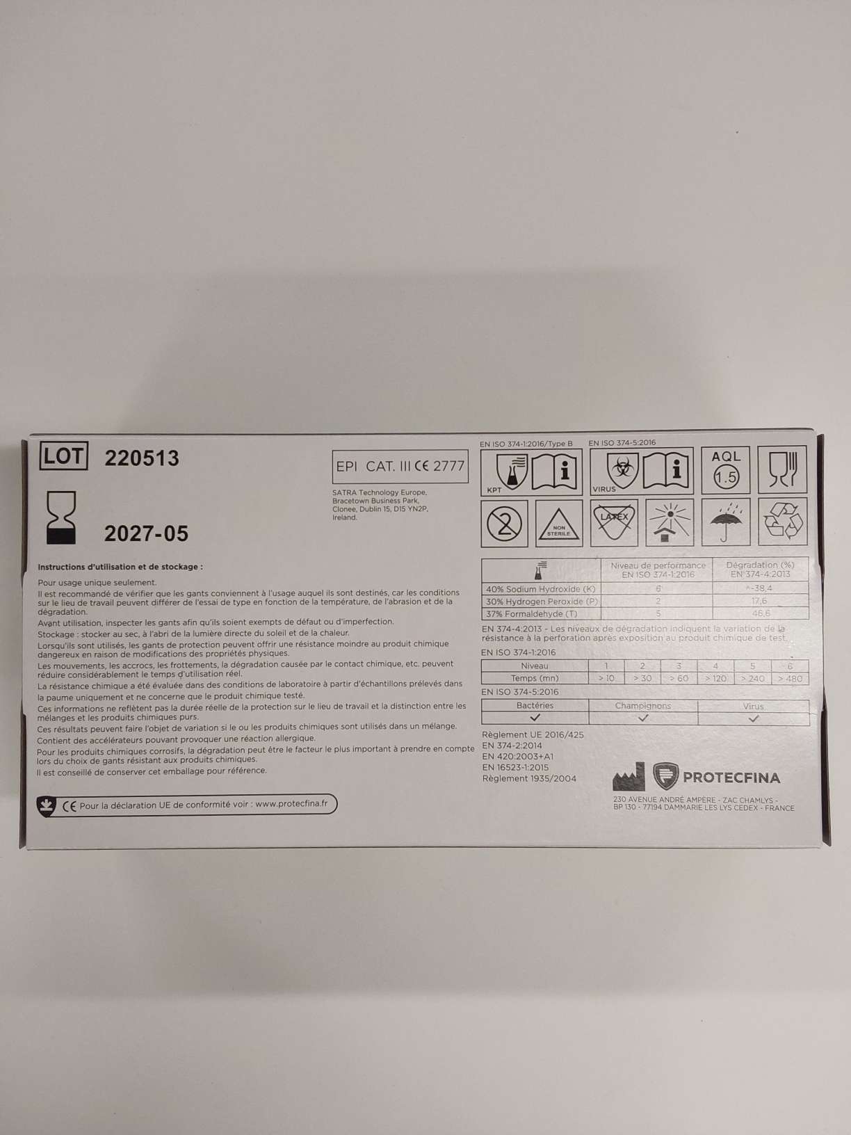 1062 3 gant de protection nitrile non poudre l 8 9 1743672094