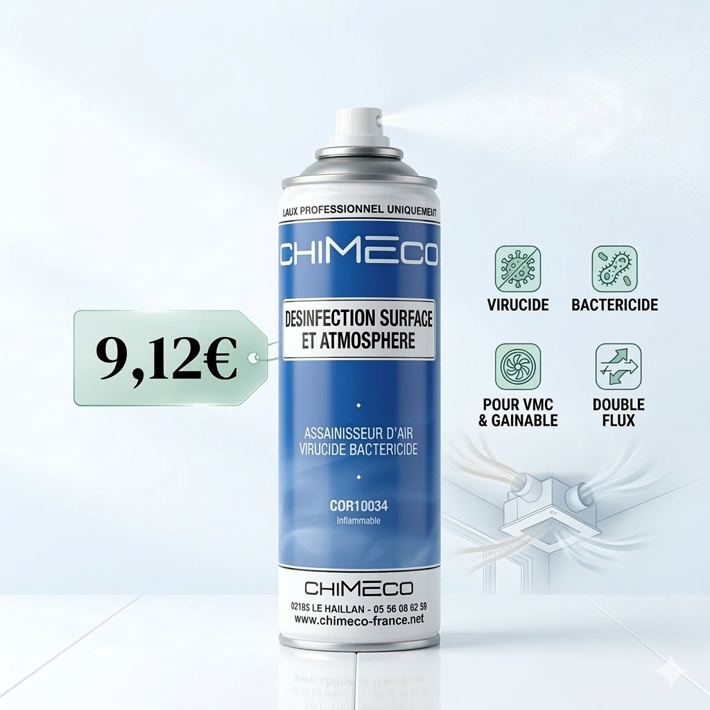 désinfectant virucide pour gainable climatisation