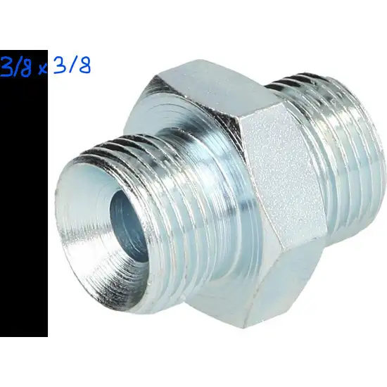 1408 3 raccord acier double 3 8 chaque cote avec cone interieur 60 1734015708