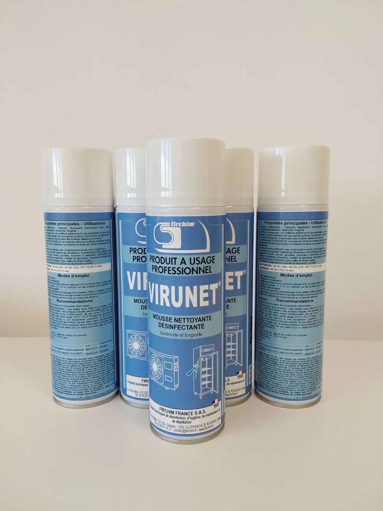 1483 3 mousse nettoyant desinfectant virunet pour climatisation et materiels firchim 1743427367