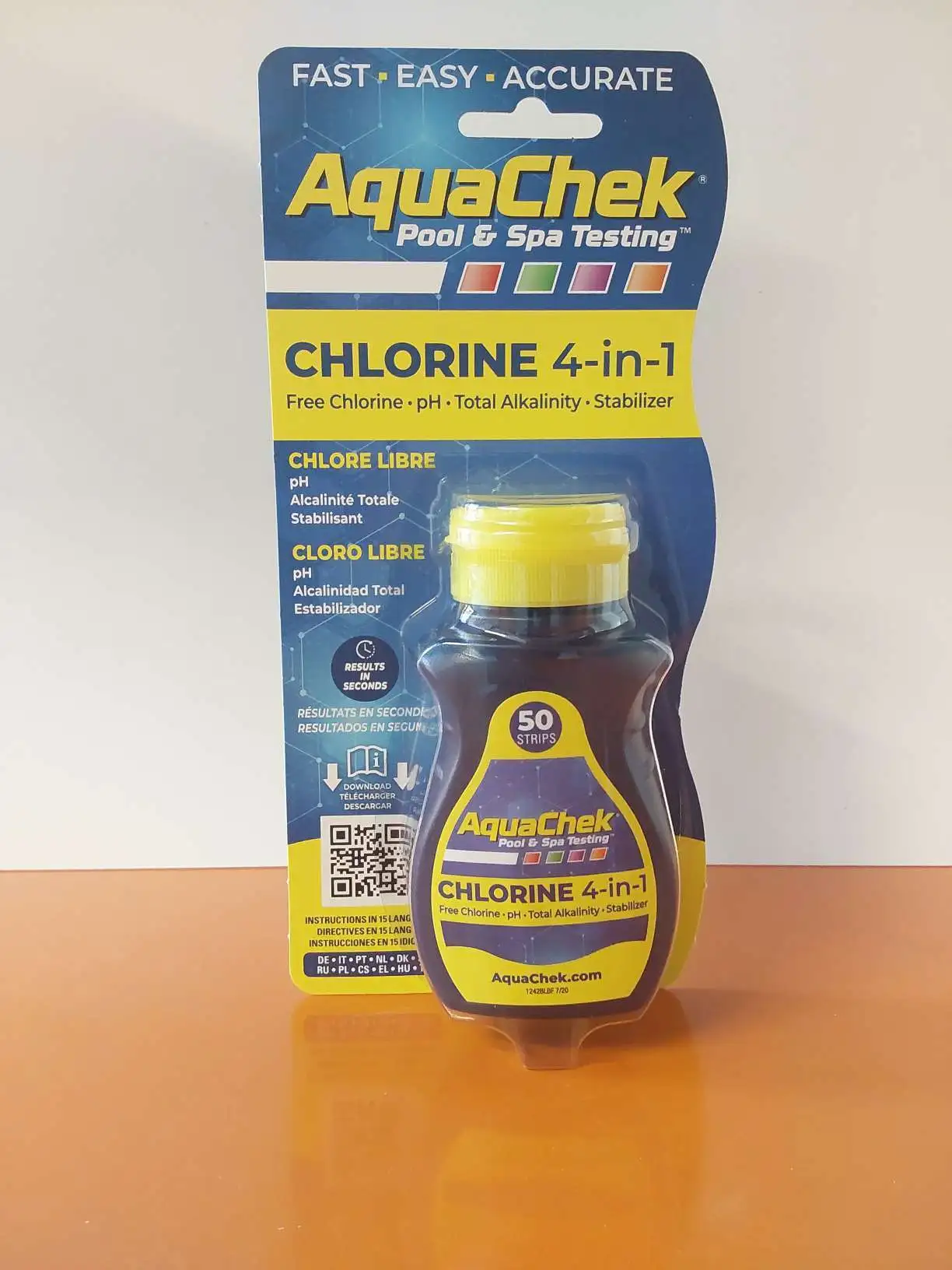 Testeur Chlore 4 en 1 Bandelettes de test AquaChek 