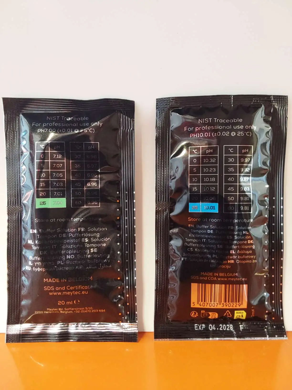 Kit d'�talonnage tampon pH7/pH10 - sachet de 20ml