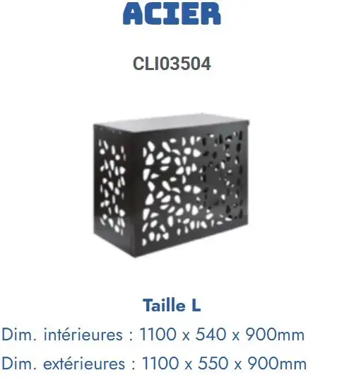 Cache climatisation acier gris - Taille L