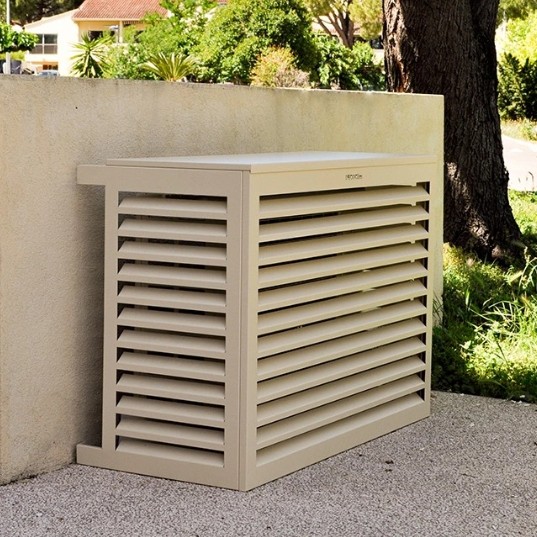 Cache aluminium ivoire clair pour groupe extrieur climatiseur - Taille M