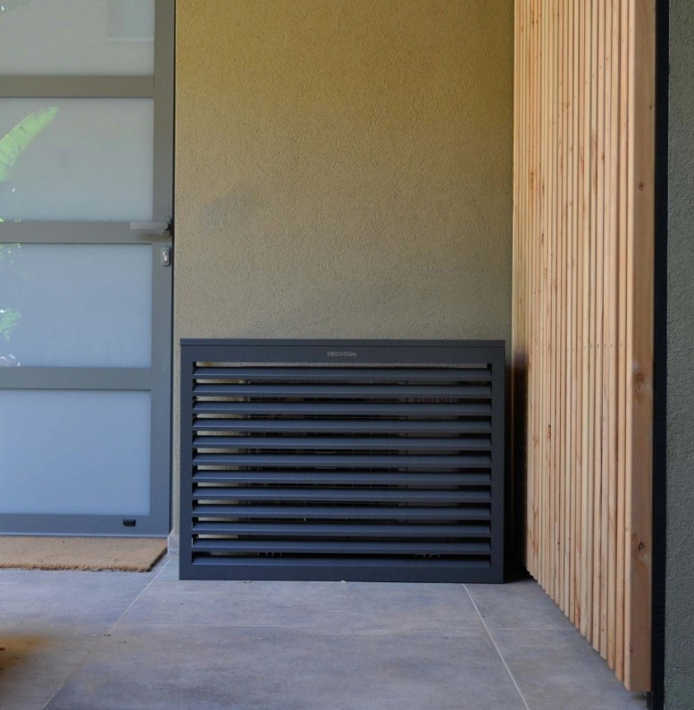 Cache alu gris terre d'ombre pour climatisation - Taille S