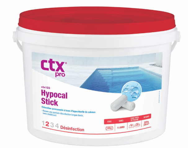 Ctx 123 Pro Hypocal Stick 300g chlore sans stabilisant pour piscine -seau 4.8 kg