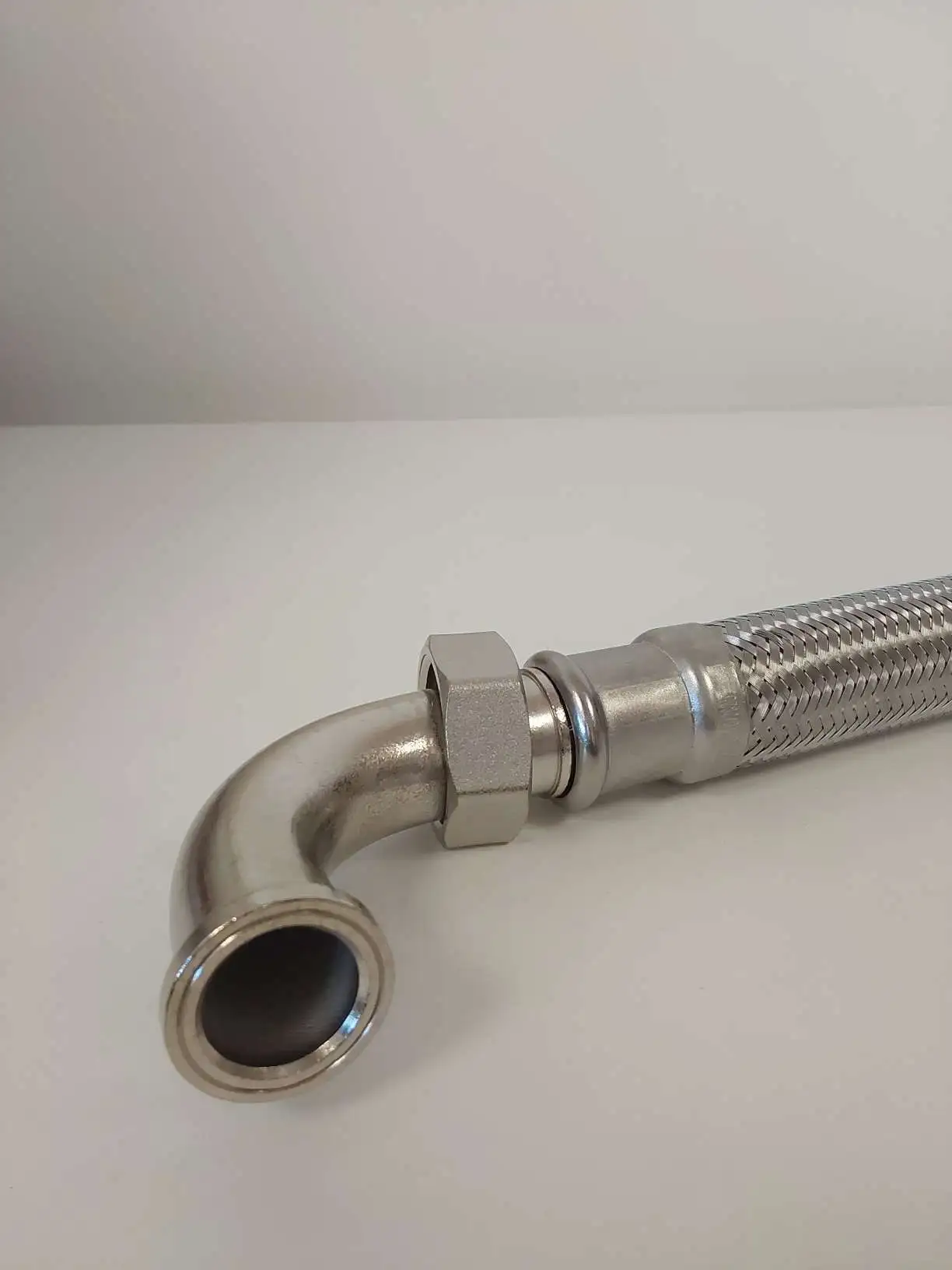 375 3 flexible de raccordement tresse inox dn25 longueur 1m 1 coude f f homologue ktw a 1776084530