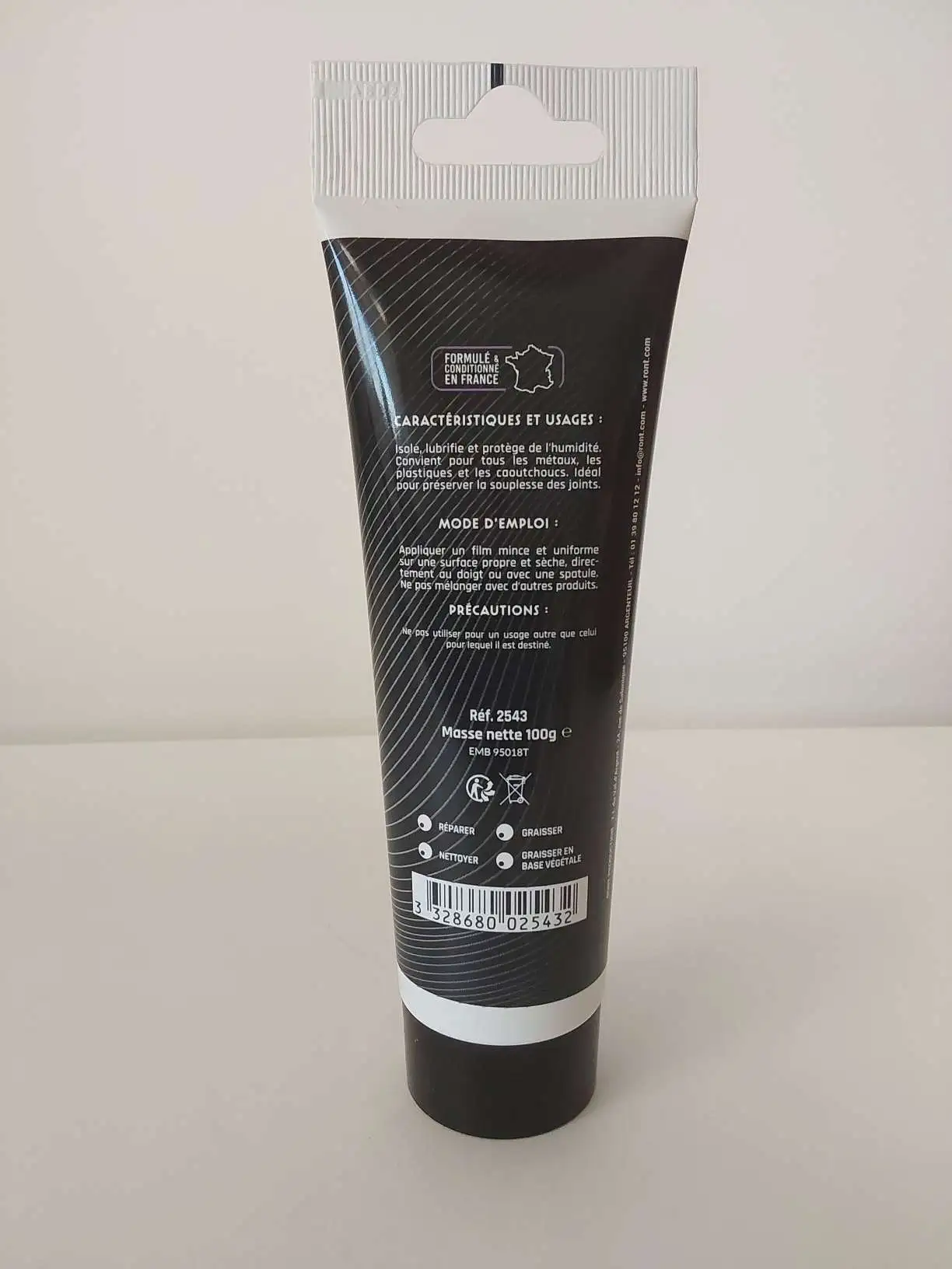 Graisse silicone Ront en tube de 100g � Lubrification et �tanch�it�