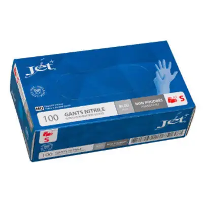 Gants de protection en Nitrile Bleu non Poudrés - Taille S